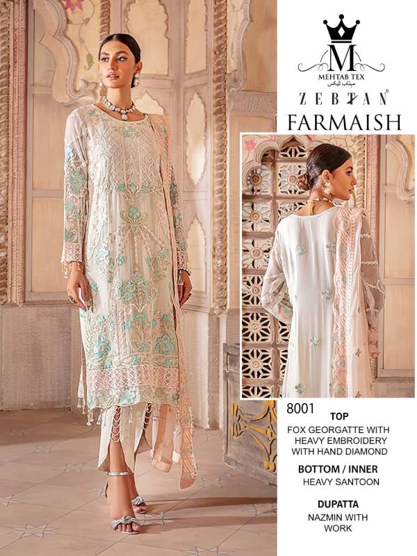 Mehtab Tex Zebtan Farmaish Festive Wear Wholesale Pakistani Salwar Suits Catalog